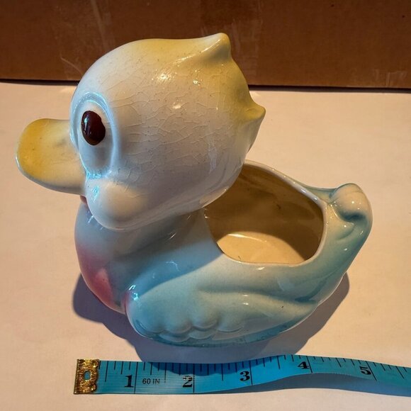 Vintage Duck Planter Plant Pot 1950's Original Ceramic Pottery - Picture 3 of 6